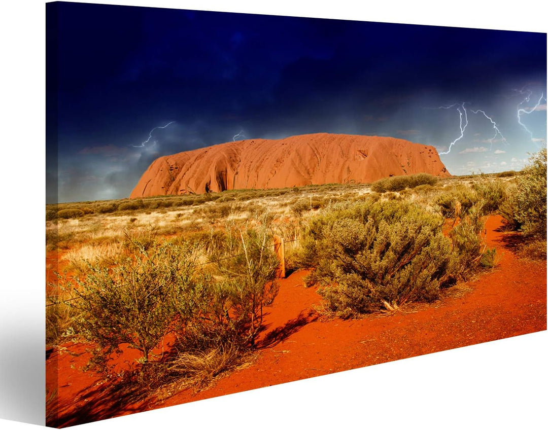 islandburner Bild auf Leinwand Ayers Rock Australien Wandbild Poster Kunstdruck Bilder Format: 100x5