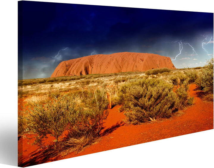 islandburner Bild auf Leinwand Ayers Rock Australien Wandbild Poster Kunstdruck Bilder Format: 100x5