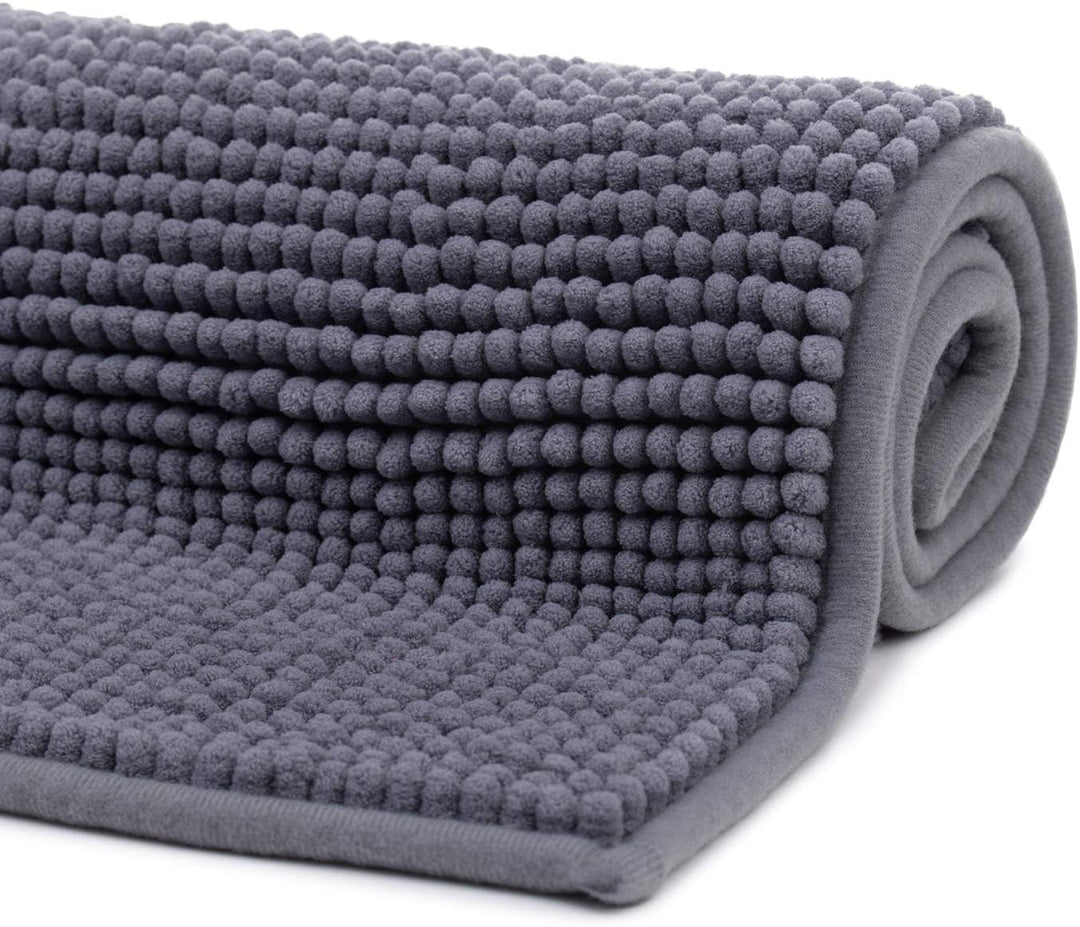 Gözze - Anti-Rutsch-Badematte, Superweich, 100% Mikrofaser, 60 x 100 cm - Grau Grau 60 x 100 cm, Gra