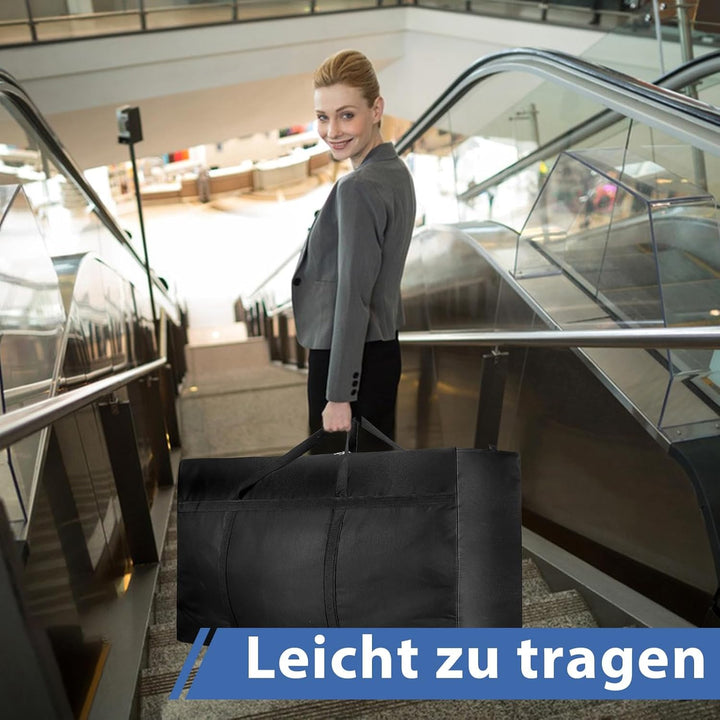 4 Stück 120L Grosse Aufbewahrungstasche, Oxford Heavy-Duty Umzugstaschen mit Reissverschlüssen Handg