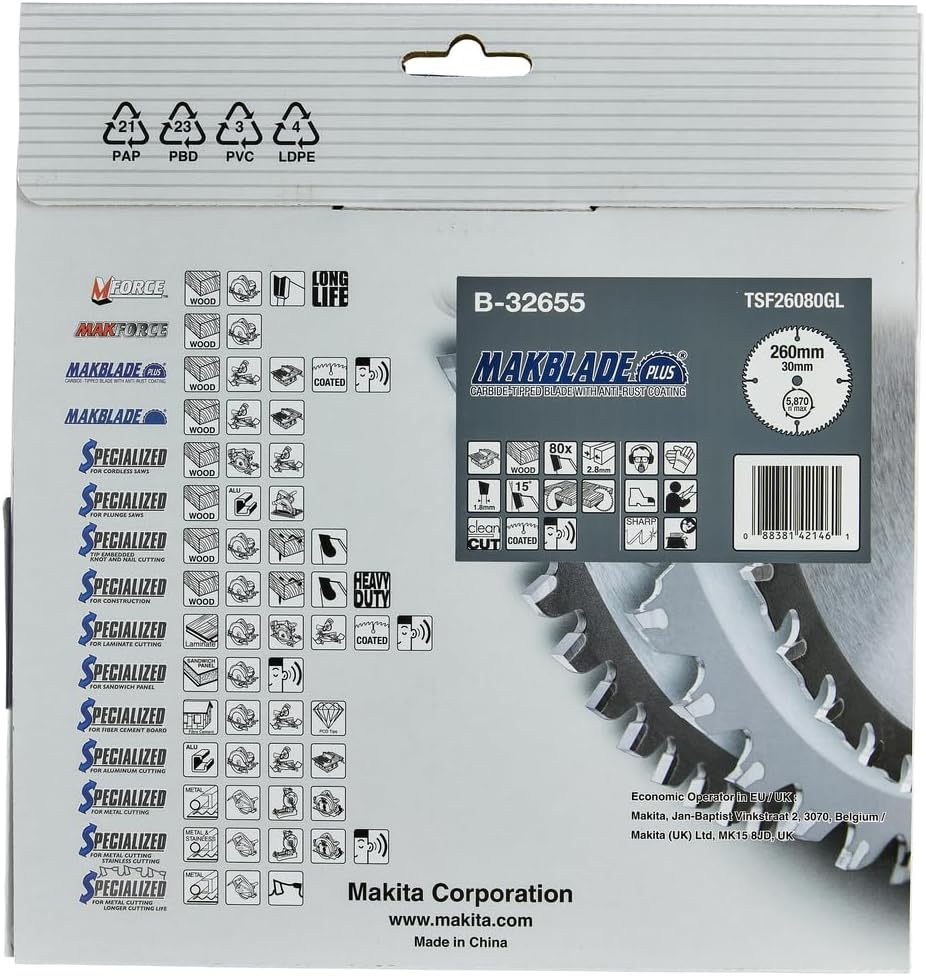 Makita Makblade+ Saegeblatt, 260 x 30 mm, 80Z, B-32655