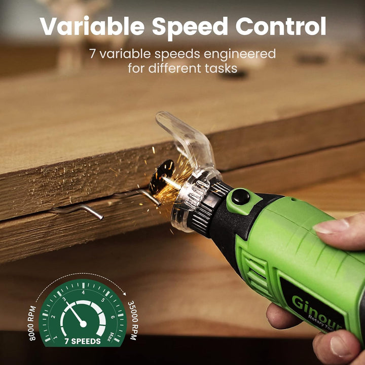 Multifunktionswerkzeug, Ginour 170 W Drehwerkzeug 8.000 bis 35.000rpm, mit 105 Zubehör und 4 Aufsätz