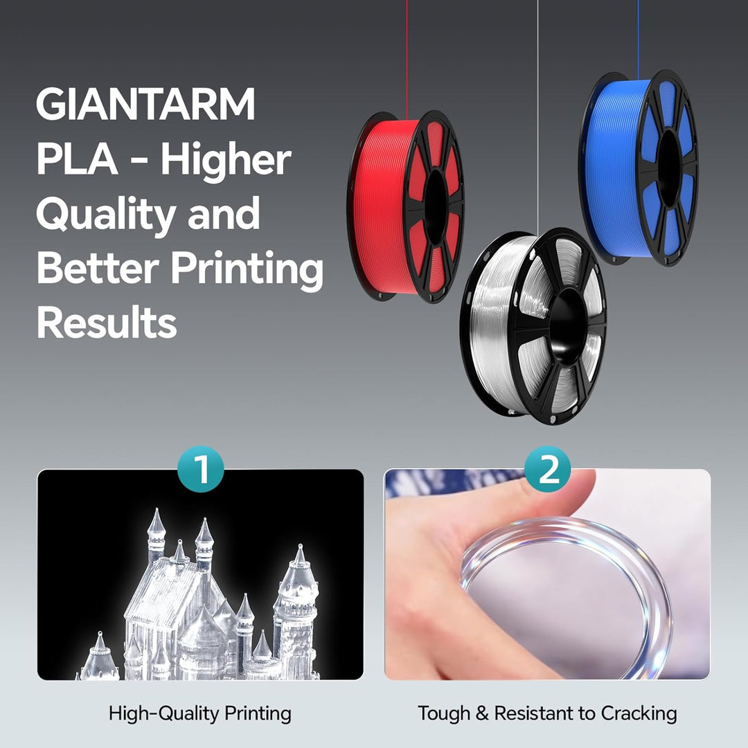 GIANTARM PLA Filament 1.75mm,3D Drucker Filament PLA 1kg,MaBgenauigkeit +/- 0,02mm,3D-Druckmateriali