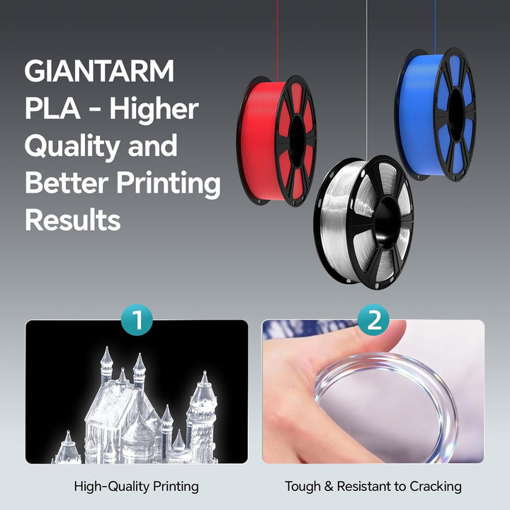 GIANTARM PLA Filament 1.75mm,3D Drucker Filament PLA 1kg,MaBgenauigkeit +/- 0,02mm,3D-Druckmateriali