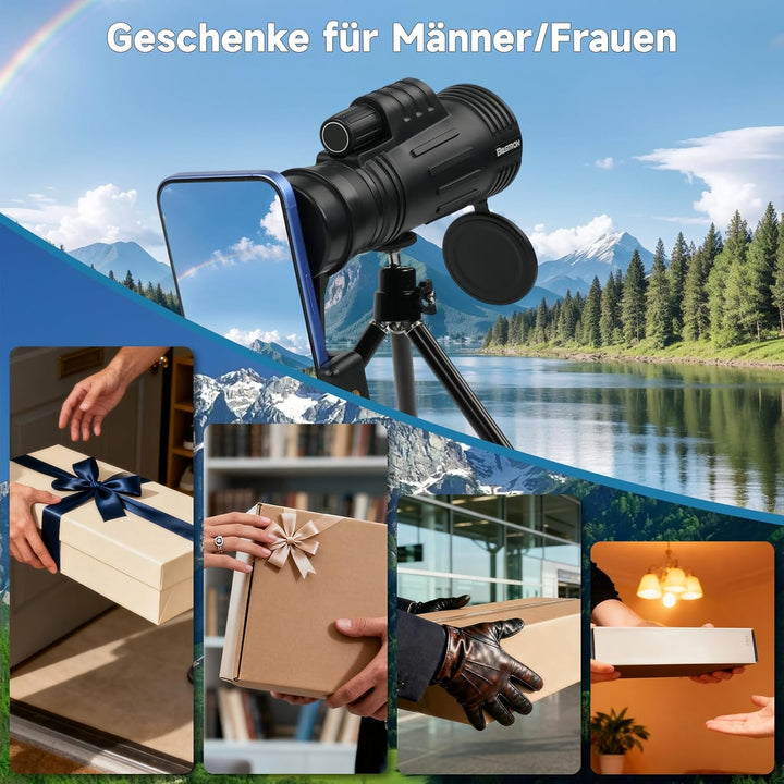 BOSTORN Monokular Teleskop 8X42 mit Tripod - Hochleistungs monokular, leichtes Monokular mit klarem