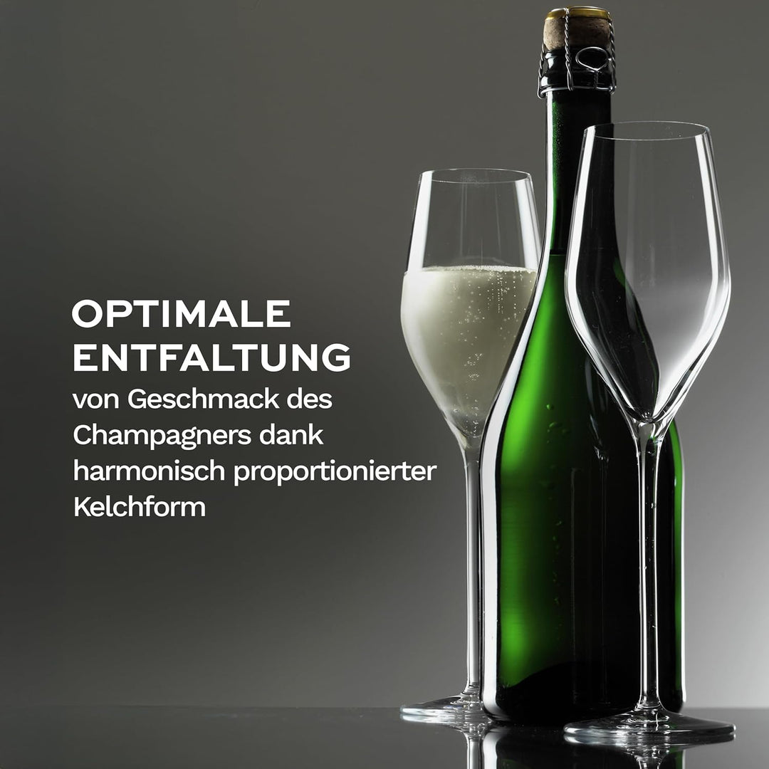 Stölzle Lausitz Exquisit Royal Champagnerkelche 265ml I Edle Champagnergläser 6er Set I Schaumweingl