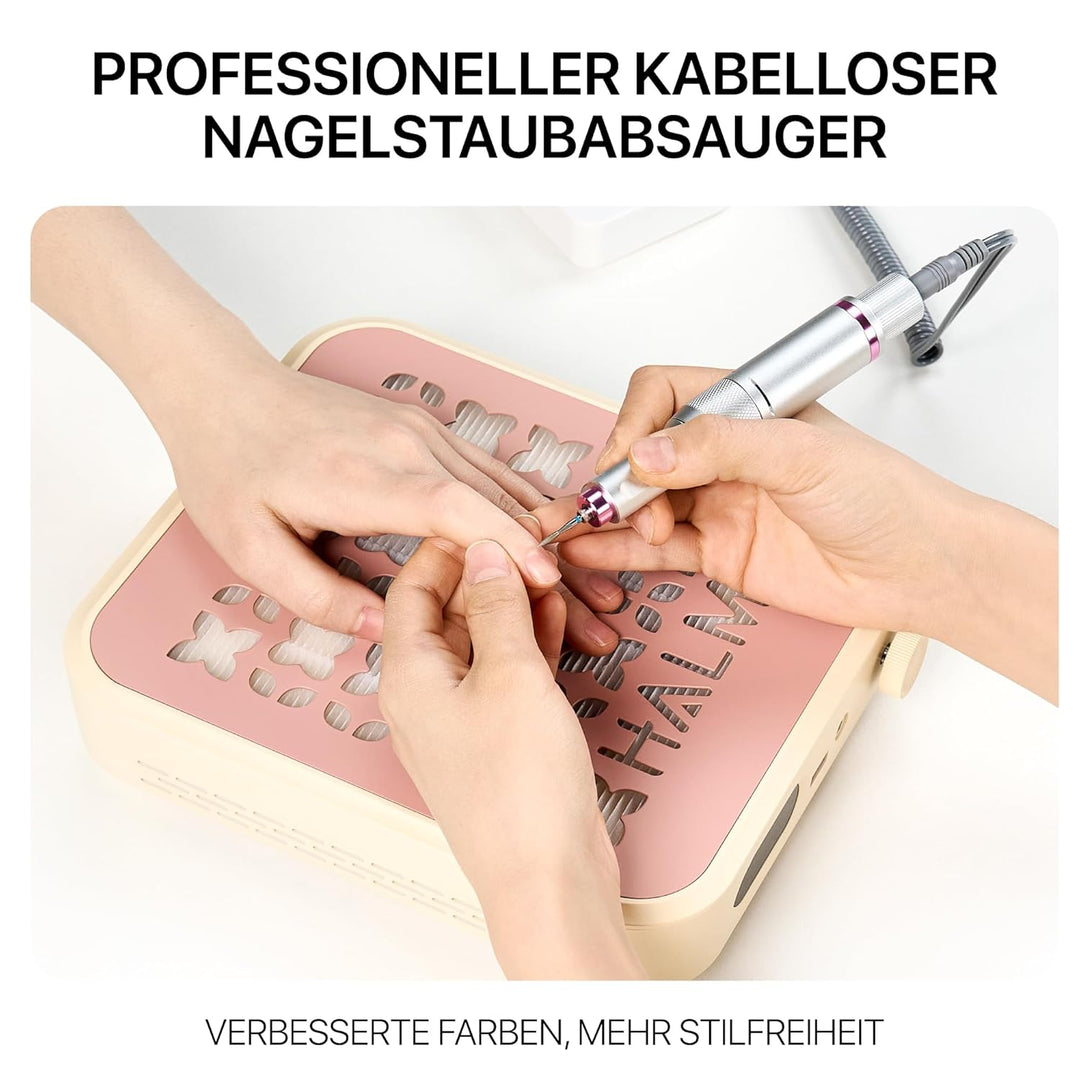 HALMAI Rechargeable Cordless Nail Dust Collector - 800Pa Suction & 5000 RPM Brushless Motor, Portabl
