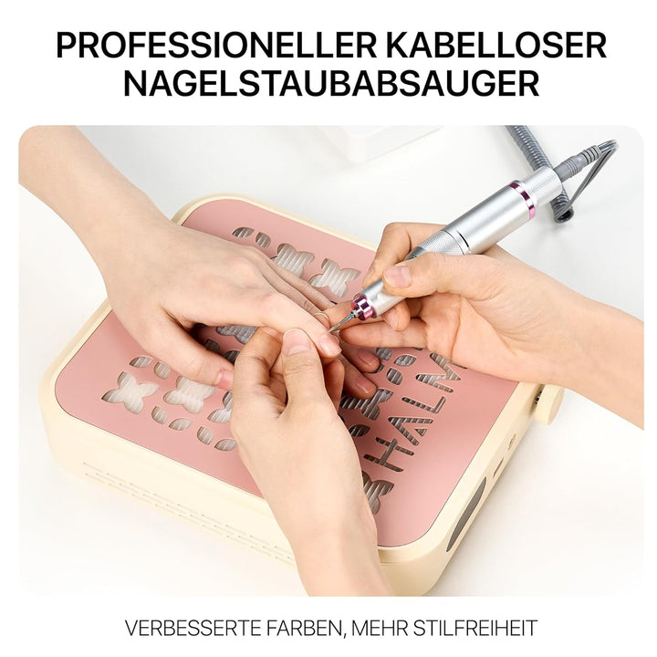 HALMAI Rechargeable Cordless Nail Dust Collector - 800Pa Suction & 5000 RPM Brushless Motor, Portabl