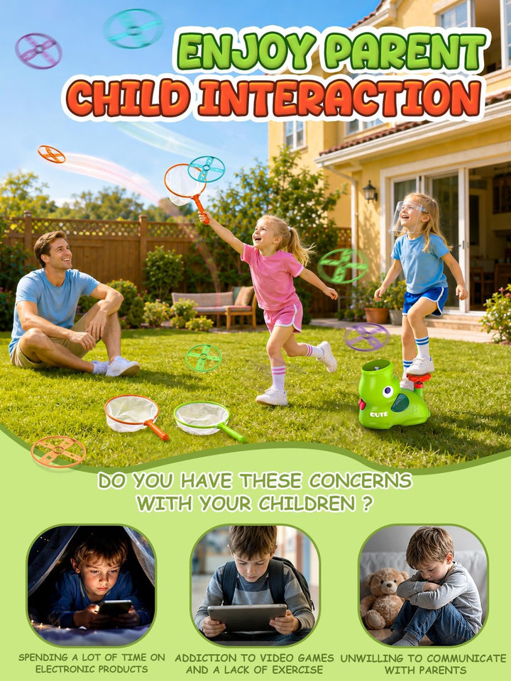 Kssvzz Outdoor Gartenspielzeug für Kinder - Propeller Spielzeug Launcher grün, grün