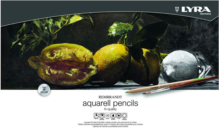 LYRA 2011360 Rembrandt Aquarell - Metalletui mit 36 Aquarellstiften, farbig sortiert, 36 Aquarellsti