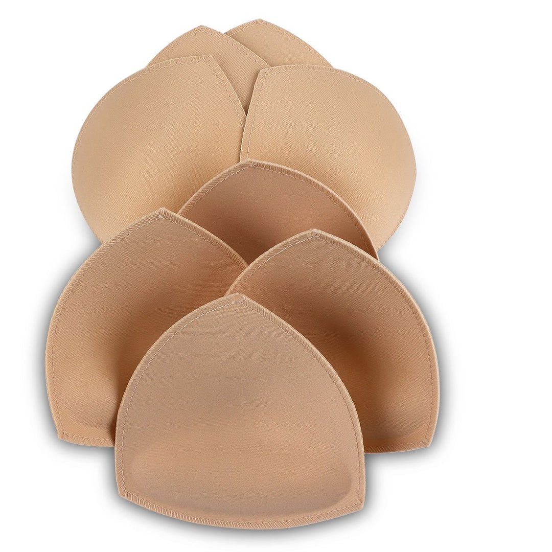 SERMICLE BH Pad Einlagen 4 Paar, BH Pads genäht gepolstert für Sport BH A/B oder C/D, D/E Cup Beige