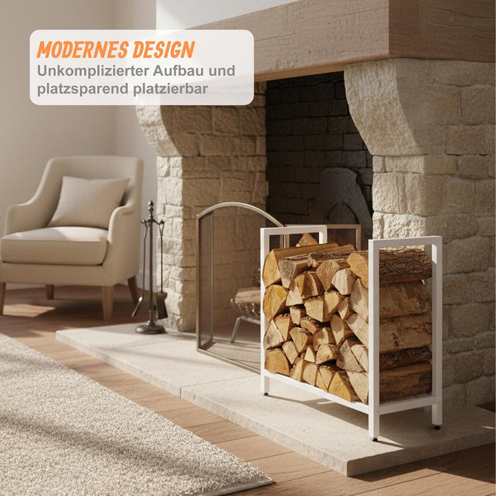 Relaxdays Kaminholzregal, Metall, HBT: 62,5 x 65 x 30,5cm, Brennholzregal für Feuerholz, Stapelholz,