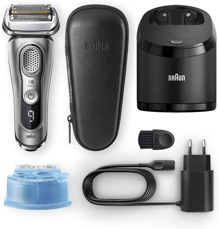Braun Series 9 Premium Rasierer Herren mit 4+1 Scherkopf, Elektrorasierer & Präzisionstrimmer, Reini