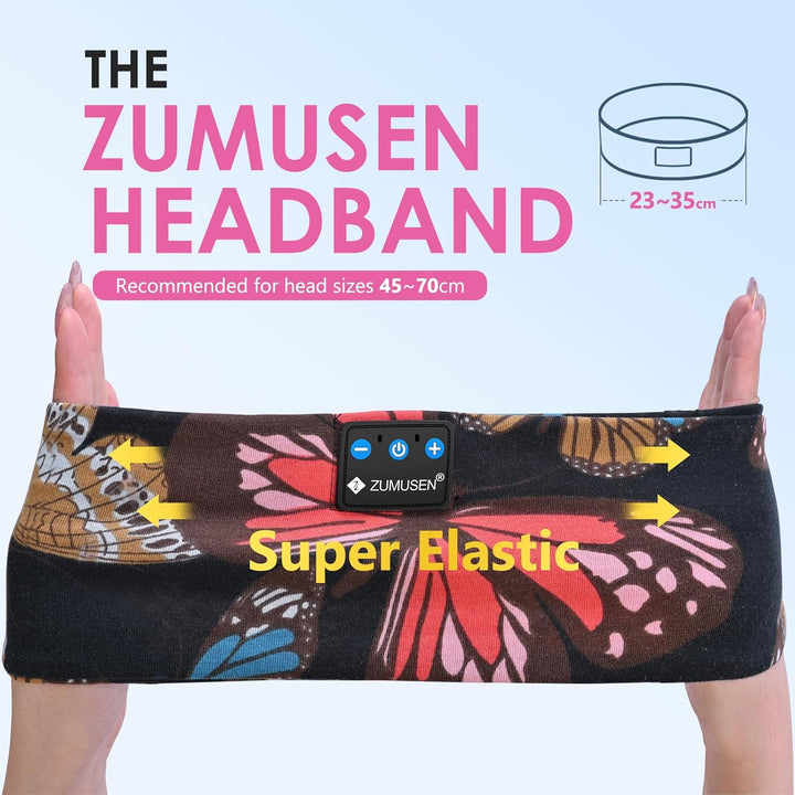 ZUMUSEN Schlafkopfhörer Stirnband Bluetooth 5.4, Super Weiche 15+ Stunden Wiedergabe Sleep Headphone