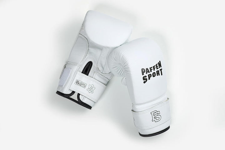 PAFFEN SPORT «PRO» Boxsack-Handschuhe für das Training am Sandsack, Waterbag etc. Weiss S/M, Weiss S