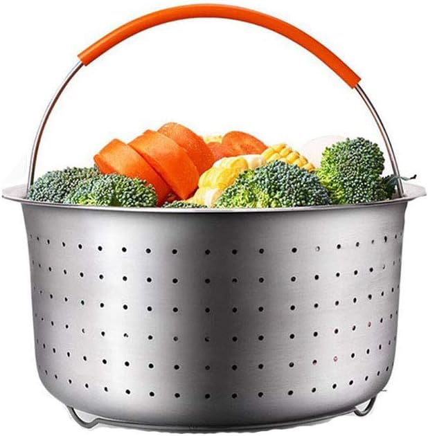 Dämpfkorb Edelstah, Dämpfeinsatz Instant Topf Zubehör Edelstahl Dampfeinsatz Mit Silikon Griff Fit S