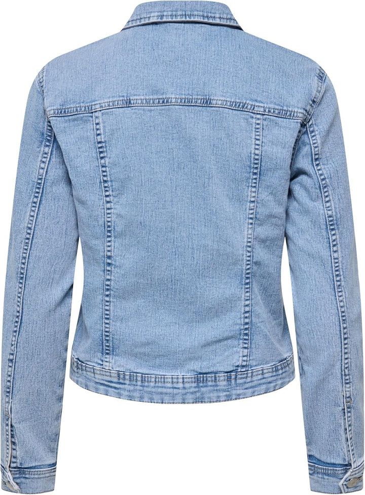 ONLY Damen Jeansjacke Tia Colored Übergangsjacke mit Knopfleiste XS Light Blue Denim, XS Light Blue