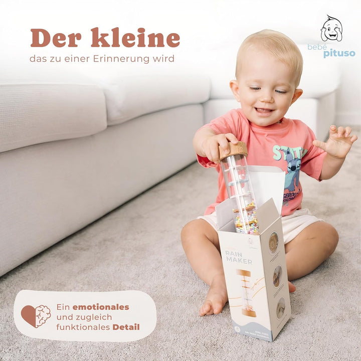Regenmacher baby | Montessori Spielzeug ab 6 Monate | Sensorik- und Motorikspielzeug | Greifspielzeu