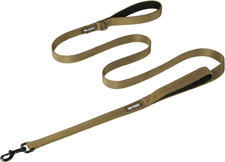 OneTigris doppel-Hundeleine mit reflektierenden Streifen M(182cm) Braun, M(182cm) Braun