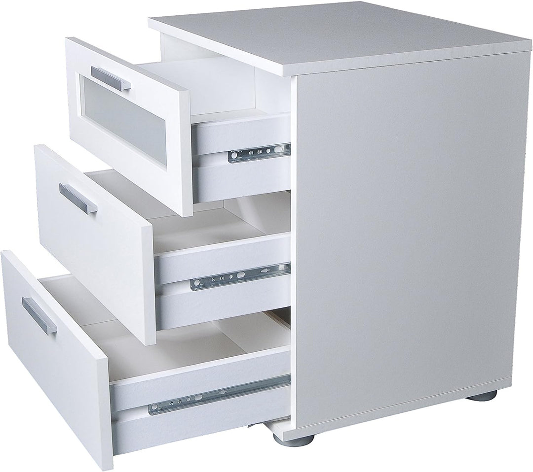 FMD Möbel, 616-002 Jack 2 Nachttisch, spanplatte, weiss, masse 45.0 x 53,5 x 38.0 cm (BHT)