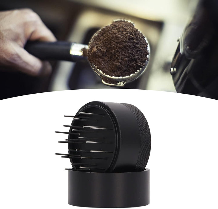 Espresso Nadel Verteiler, Edelstahl kaffeeverteiler mit Verstellbarer Tiefe und Sockel Espresso Vert