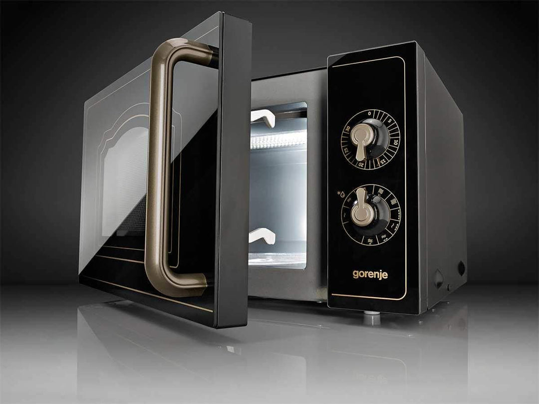 Gorenje MO 4250 CLB Stand-Mikrowelle mit Grillfunktion / 700 W / Garraum 20 L / matt-schwarz / Class