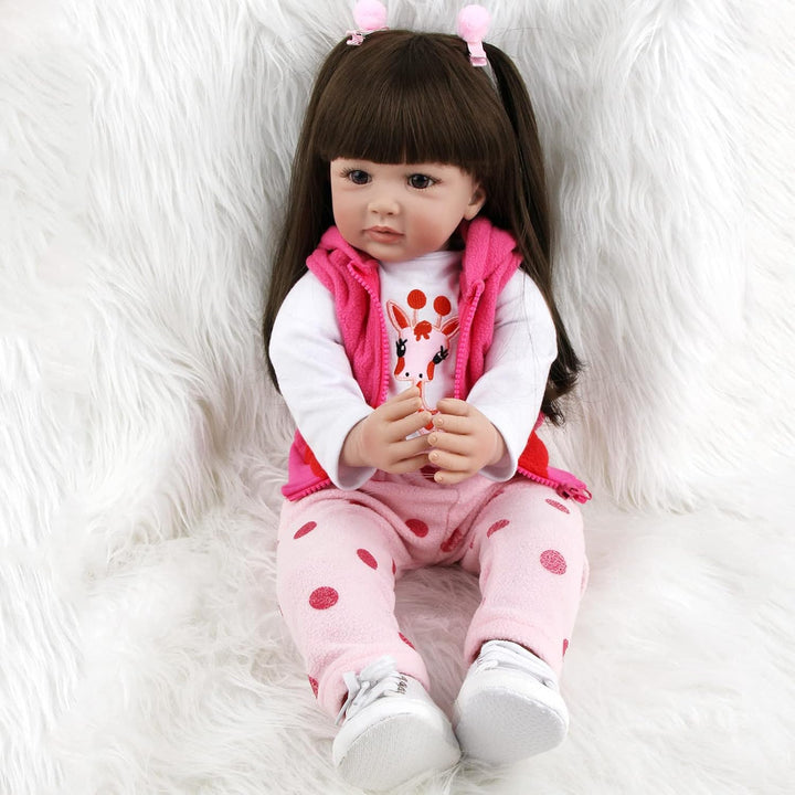 ZIYIUI Reborn Babys Mädchen 20 Zoll 50 cm Weiche Vinyl Silikon Lebensechte Handgemacht Babypuppen Ne