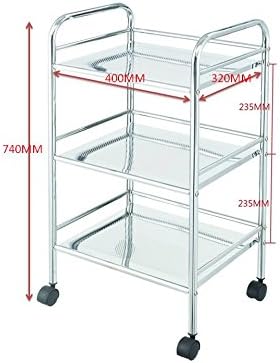 Aspect 40 x 32 x 74 cm Steel Bathroom/Kitchen Storage Lucy 3-Tier Shelf Trolley, Chrome, Chrome