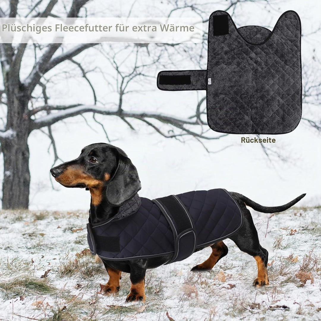 Geyecete - Warmer wintermantel für dackel Hunde,Hunde Winterjacken mit plüschfutter,Outdoor jacken m