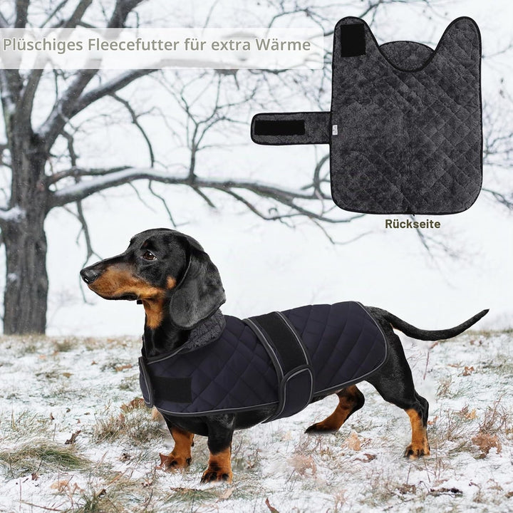 Geyecete - Warmer wintermantel für dackel Hunde,Hunde Winterjacken mit plüschfutter,Outdoor jacken m