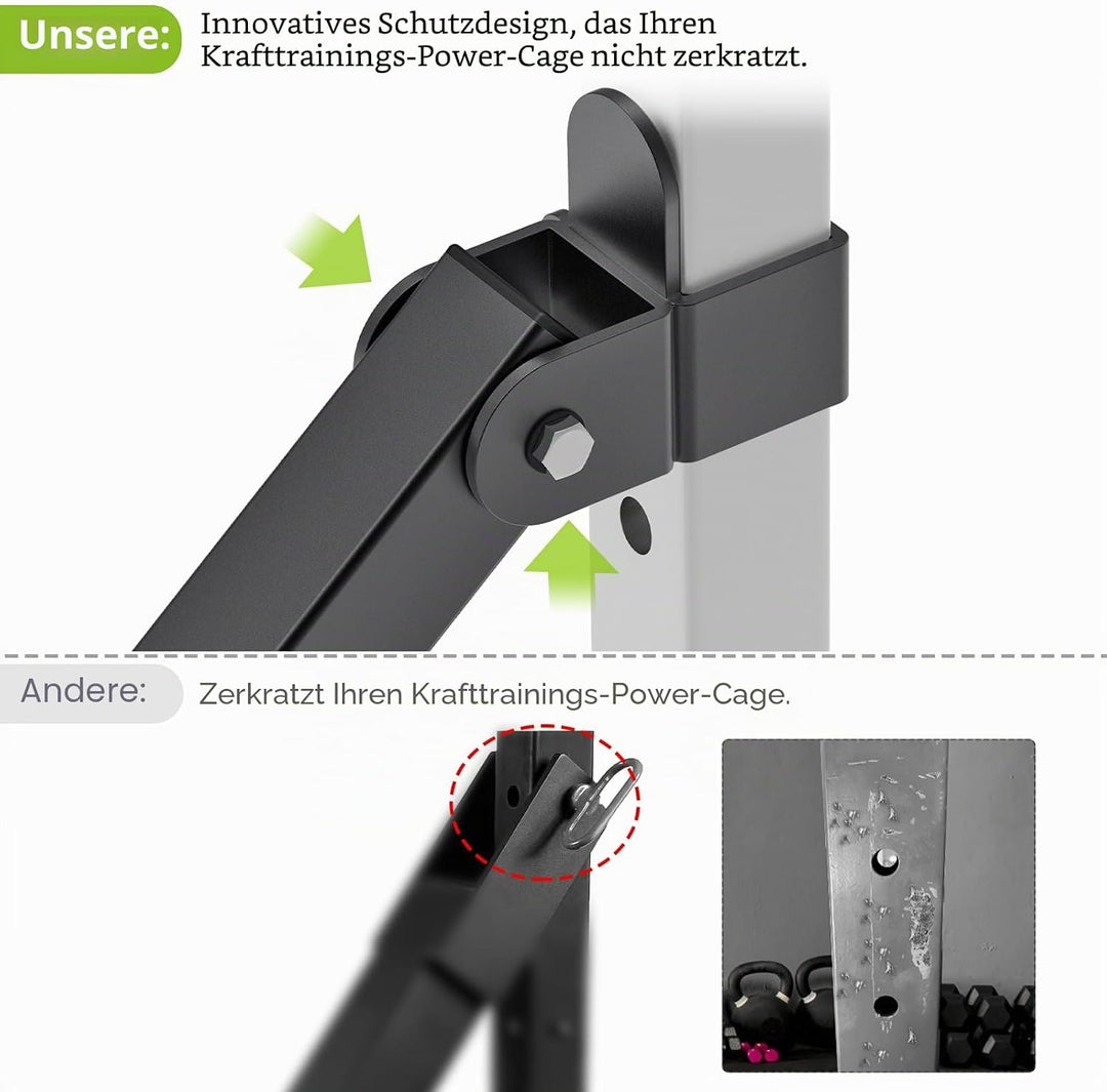 Kipika Belt Squat Lever Arm Attachment for 2„ x 2“ and 3„ x 3“ Square Tube Power Cages - Landmine At