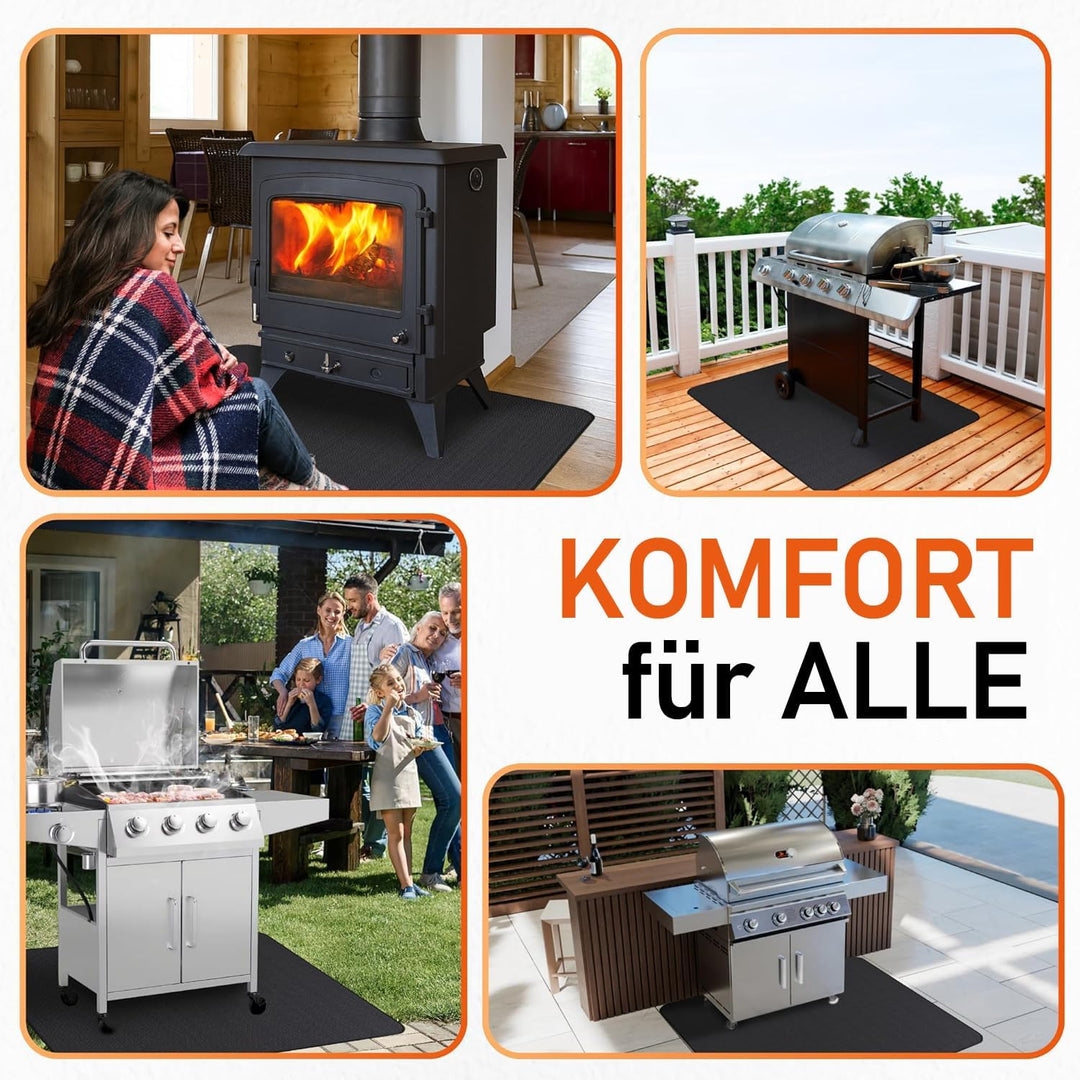 CNARIO Feuerfeste Unterlage 154 x 100cm Feuerschutzmatte- Hitzebeständig bis 980°C Hitzeschutzmatte-