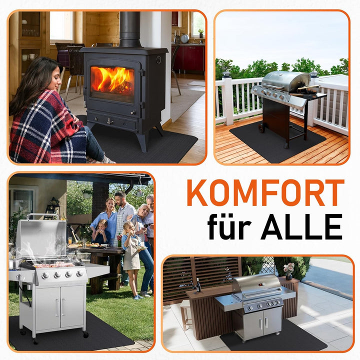 CNARIO Feuerfeste Unterlage 154 x 100cm Feuerschutzmatte- Hitzebeständig bis 980°C Hitzeschutzmatte-