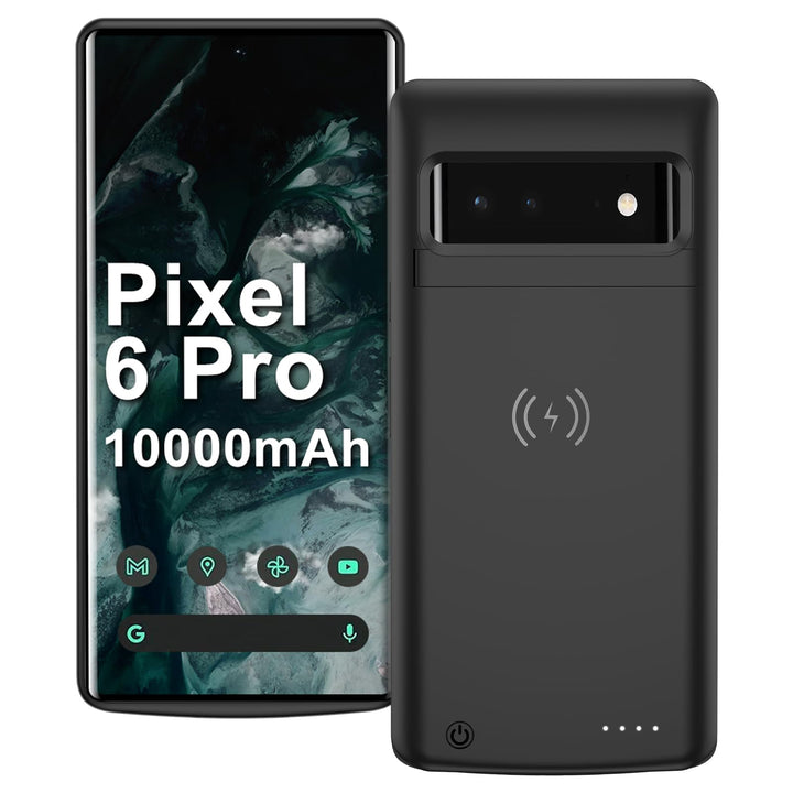 10000mAh Akku Hülle für Google Pixel 6 Pro 6,7 Zoll, tragbare und robuste Schutzhülle mit kabellosem