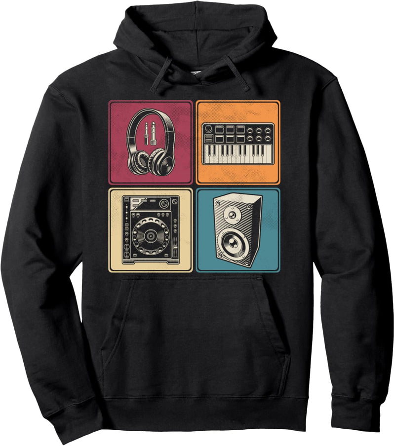 Modularer Synthesizer Analog Techno Kopfhörer DJ Musiker Pullover Hoodie