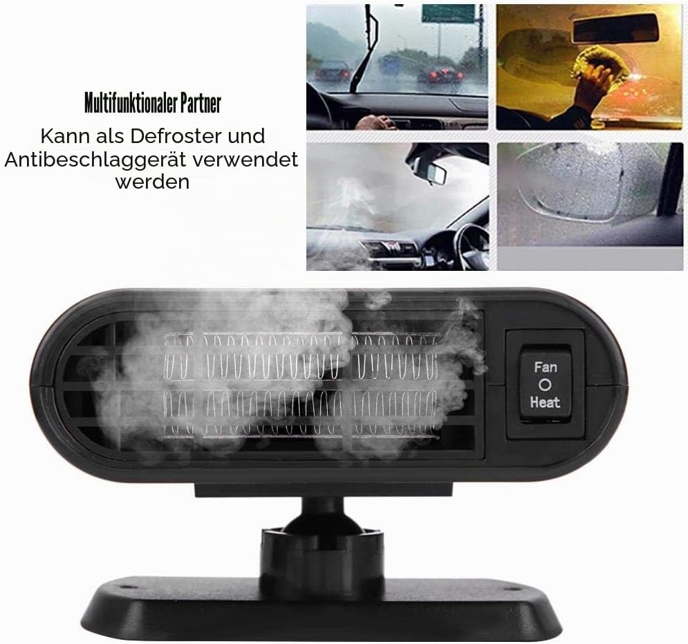 Auto Heizungslüfter, Auto Heizlüfter Heizgerät Heizung Entfroster 12V Tragbare Elektrische Scheibenh