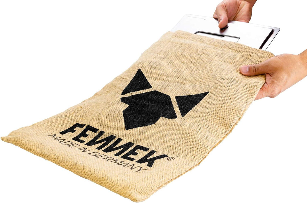 FENNEK Hexagon Stand UP Hitzeschutz | aus 100% Edelstahl | für Camping, Vanlife, Angeln oder den Gar