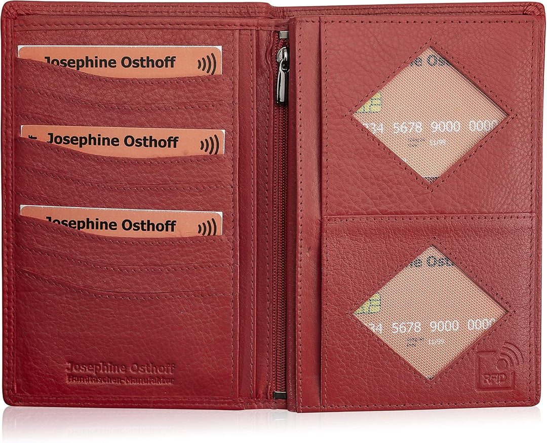Josephine Osthoff Brieftasche Herren Leder Ausweisetui Reisepasshülle Hochformat Ausweishülle Damen