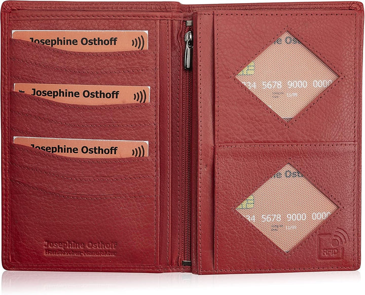 Josephine Osthoff Brieftasche Herren Leder Ausweisetui Reisepasshülle Hochformat Ausweishülle Damen
