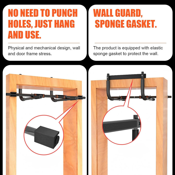 Klimmzugstange Türrahmen, Pull Up Bar Door Frame, bis 200kg Traglast, passend bis 85cm breite Tür, z
