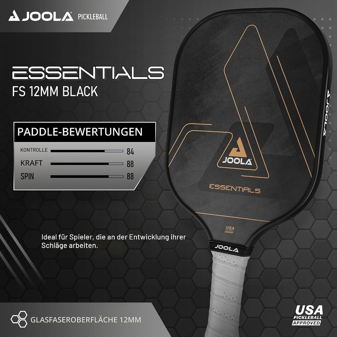 JOOLA Pickleball Essentials Paddle Schläger mit Fiberglas-Oberfläche, Polymer-Kern und USAPA-Zertifi