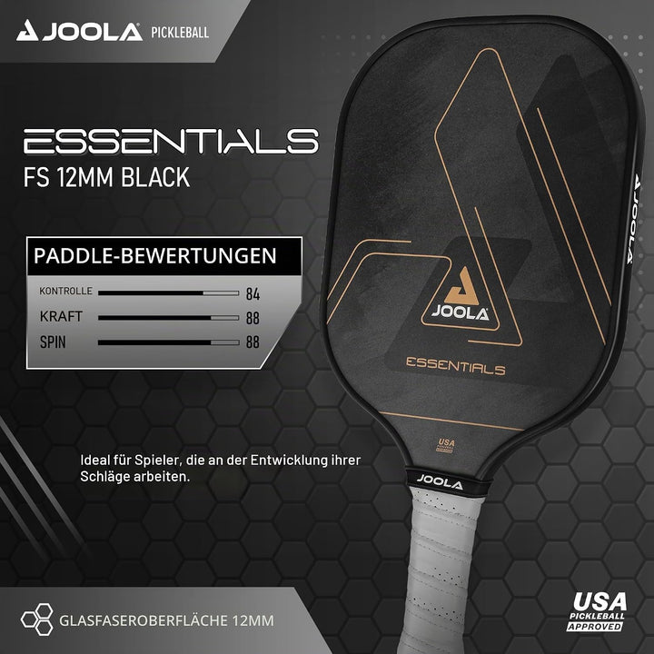 JOOLA Pickleball Essentials Paddle Schläger mit Fiberglas-Oberfläche, Polymer-Kern und USAPA-Zertifi