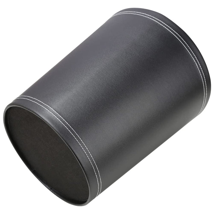 KINGFOM™ Klassisch Leder Papierkorb für Büro/Badezimmer/küche/Schlafzimmer (Schwarz), Schwarz