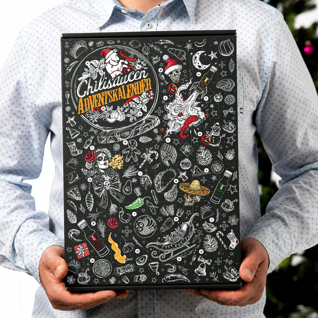 Mexican Tears - Scharfe Sauce Adventskalender mit 24 unterschiedlichen Chilisaucen in wiederverschli