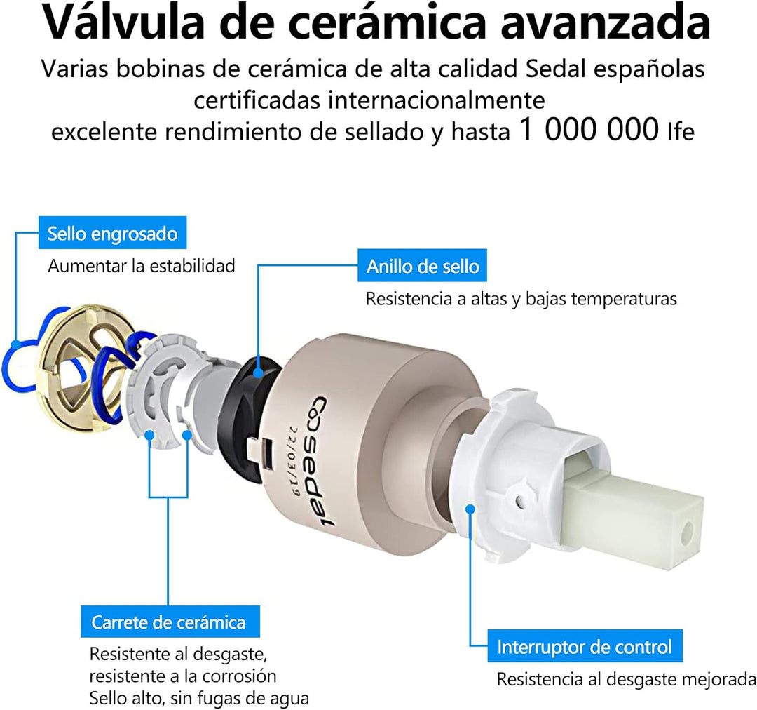 GAVAER Wasserhahn für Badezimmer mit hohem Wasserhahn, für Waschbecken oder Waschbecken, warm und ka