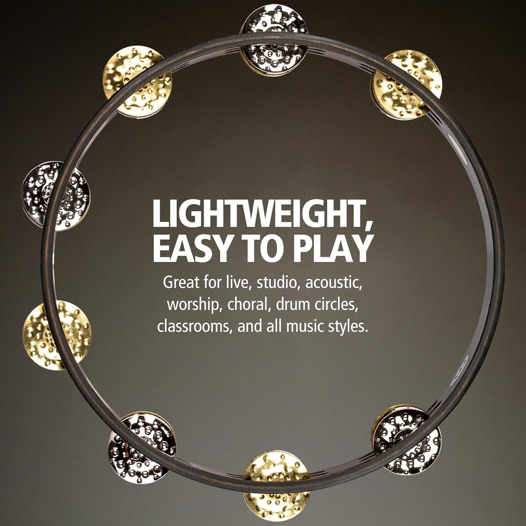 MEINL Percussion Vintage Tambourine - 10" walnut brown 2 reihig (TA2VM-WB)