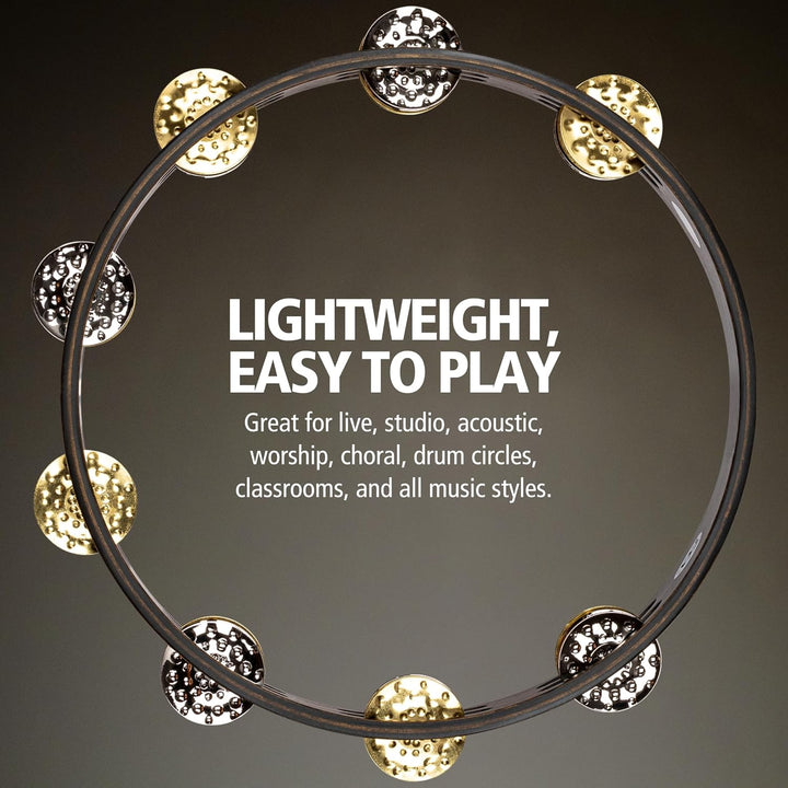 MEINL Percussion Vintage Tambourine - 10" walnut brown 2 reihig (TA2VM-WB)