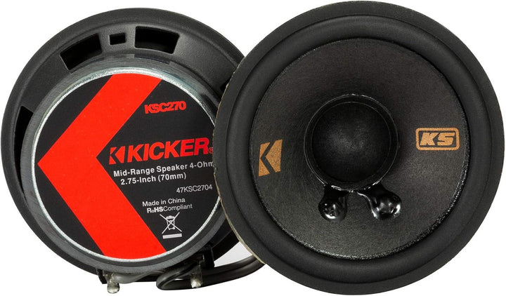 KICKER KSC2704 (KSC2704-47) - 7 cm Doppelmembran-Lautsprecher mit 100 Watt (RMS: 50 Watt) Full Range