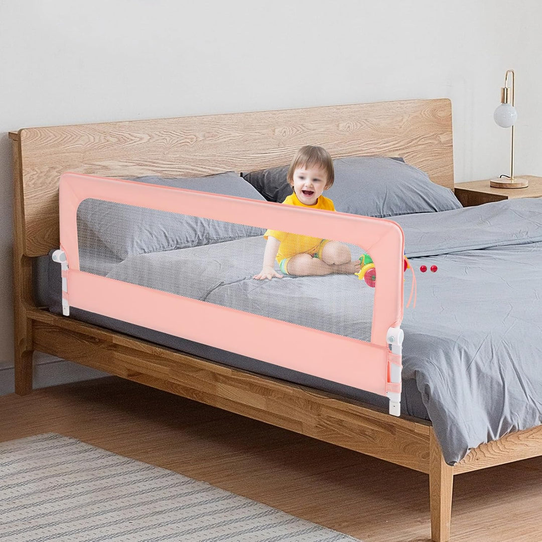 Bettgitter 180 cm klappbar, Kinder Rausfallschutz Bett, höhenverstellbar Bettschutzgitter mit Netzge