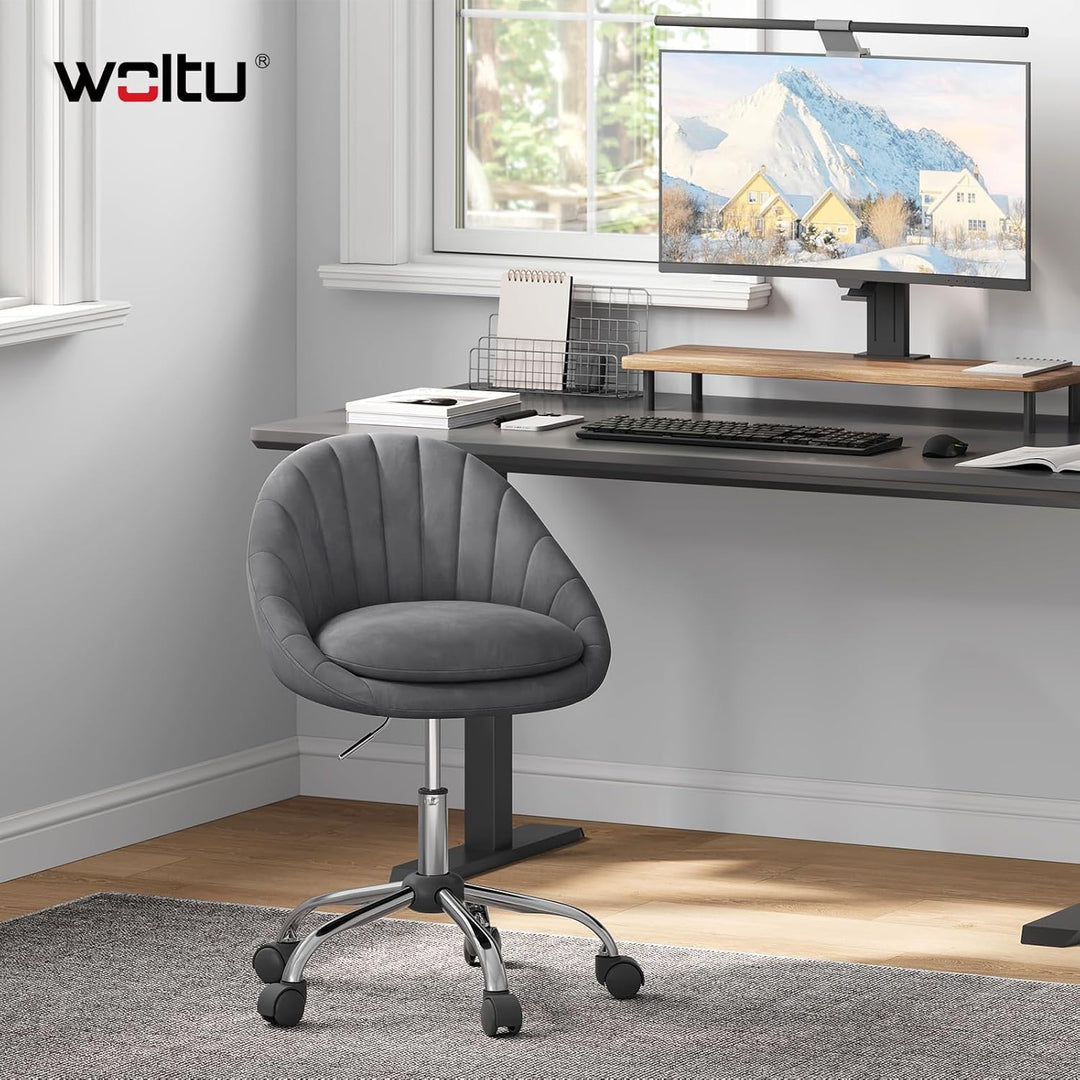 WOLTU Homeoffice Stuhl, Bürostuhl ergonomisch, Schminkstuhl drehbar, Drehstuhl mit Rollen, Schreibti